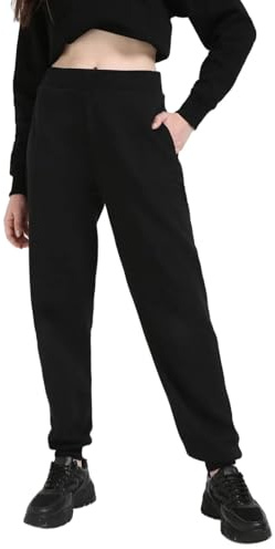 Calvin Klein Donna Pantaloni da Jogging Raised Embroidery CK Jog Pant Regular Fit, Nero (CK Black), XL