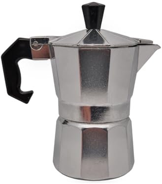 FAST WORLD SHOPPING ® Caffettiera Napoletana 3 Tazze Struttura In Alluminio Moka Express Macchina Caffè Espresso Macchinetta Coffee