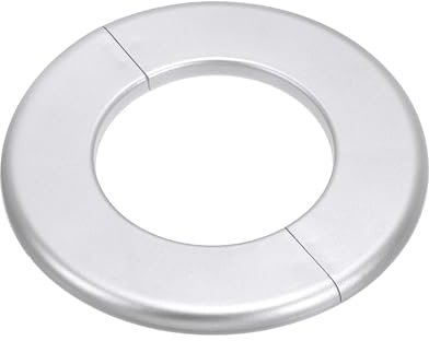 PATIKIL Flangia Divisa a Parete, 78mm Copriforo con Piastra Autoadesiva Rotonda in ABS Copri Tubi Termosifoni Copertura per Decorazione Rubinetto Tubo Acqua Bagno Cucina, Argento