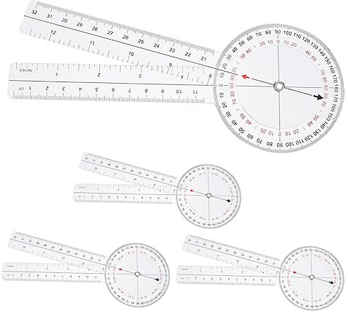Operitacx 3 Series Regla De Ángulo Regla Triangular Regla Métrica Regla De Acero Geo Goniometro Transportador De Angulos Goniómetro Para Medir Goniómetro De Plástico El Plastico 4 Piezas X 3