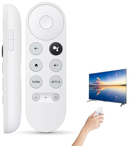 1PCS Replacement Voice Remote Control for Google Chromecast 4K Snow TV Remote with Shortcut Buttons for Chromecast with Google TV HD/4K G9N9N Voice Remote Controls Replacement (Remote Control Only)