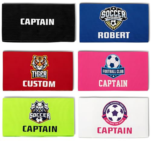 Personalised Captain Armbands for Football Cycling Sports Funeral Events Charity | Custom Captain's Armband with Team Logo and Name Table Captain Arm Band | Soccer Armband for Youth Adult Team Leaders