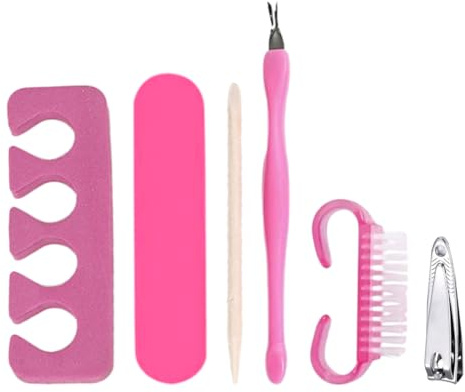 6 Piezas Limas de Uñas Profesionales, Herramientas de Manicura, Alicate para Cutículas, Limas para Uñas de doble cara 100/180 Empujador de Cuticulas Pulidor de Uñas para Salón y Uso Doméstico