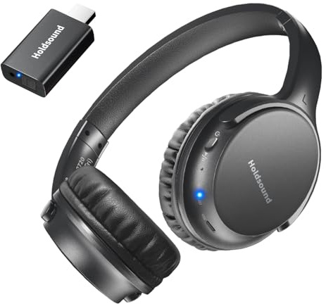 Holdsound TV Kopfhörer Kabellos Senioren, Funkkopfhörer Kabellos für TV mit USB-Sender, Mehr Lautstärke, Plug-and-Play, Keine Audioverzögerung, 40 Stunden Audiowiedergabe