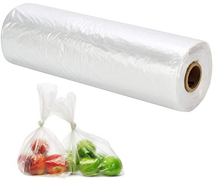 RBHK 16 X 20 Plastic Produce Bags on a Roll, Food Storage Clear Bags, Trash Bags, One Roll 350 Bags