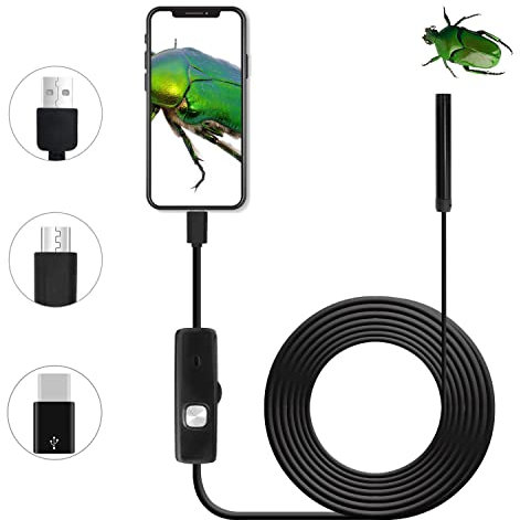 QiCheng & LYS Inspection Camera Endoscope, USB Endoscope 5.5mm for Android Mobile Phone Tablet PC Desktop Computer,Waterproof HD Borescope (1m)