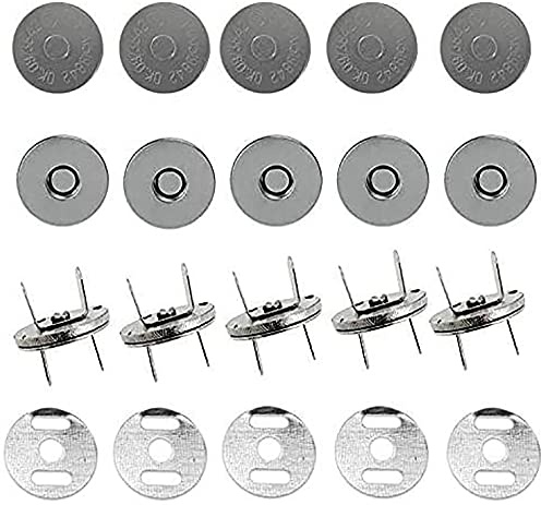 Magnetiska tryckknappar, 30 st magnetiska snäppfästen metall magnet tryckknappar för handväskor sömnad hantverk väskor kläder läder hantverk tillverkning 18 mm