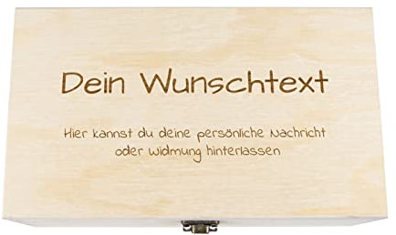 Holzkiste mit Gravur Geschenkbox Personalisiert Geschenk Holzbox Deckel Aufbewahrungsbox Wunschname, Größe wählen: ca. 18x8x6 cm, Motiv wählen:Wunschtext
