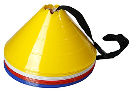 GSi Jumbo Soccer Cones - 12 Pack | High Visibility | Convertible Cone/Hurdle | Carry Strap Included | for Sports Training Drills