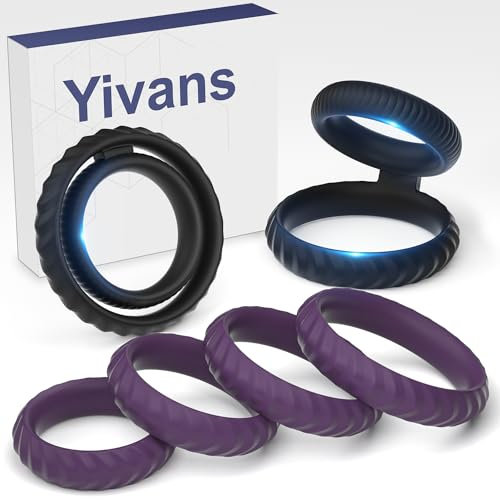 Yivans 6er Silikon Penisring Set Sexspielzeug Männer Extrem Cockringe Penis Bondage Verbesserung Erektion & Zeitverlängerung Sexspielzeug für Paare zur Potenzsteigerung Langwährende Erektion(Violett)