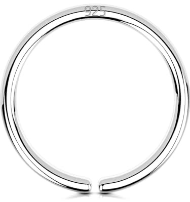 OUFER 20G Boucle Nez en Argent 925 - Anneaux Piercings 6/8/10 mm pour Femmes