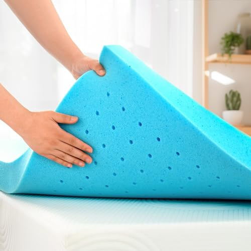 CHUN YI® 5 cm enkel gelinfunderad madrassöverdrag i minnesskum, andas kylning och flexibelt stöd, tryckavlastningskomfort 2 tum madrassdyna (5 cm, 0,9 m enkel (90 x 190 cm)