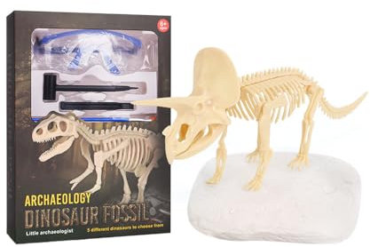 Dino utgrävningsset, dinosaurieleksak, 3D-skelett dinosauriemodell dino utgrävningsset, dino skelett för att gräva ut – perfekt experimentlåda, gåva och dino-spel för barn (Crocodylus)