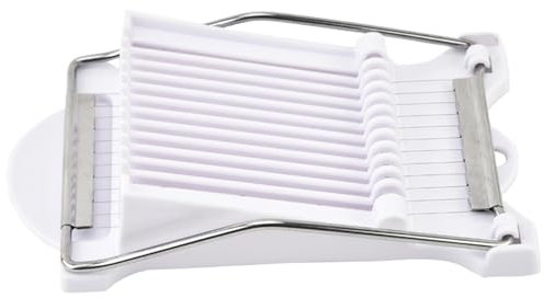 Lawnrden Luncheon Meat Slicer Easy Press Banana Slicer with 12 Stainless Steel Wires, Slice Spacing of 1/3 inch Food Slicer for Soft Fruits or Canned Meat Loaves, White, Luncheon Meat Slicer