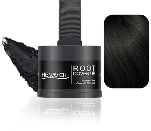 Ansatzpuder - Haarpuder Soforteffekt Haar Concealer zur Haarverdichtung, Wasserfestes Haaransatz Puder zum Auffüllen von Dünner Werdendem Haar für Frauen und Männer, Schwarz (Black, 4g)