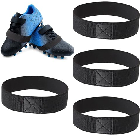 DONOONIS 4 paia di nastri fissalacci per scarpe da calcio, nastro fissalacci per scarpe da calcio, nastro fissaggi, nastro fissalacci per calcio, lacci antiallentamento
