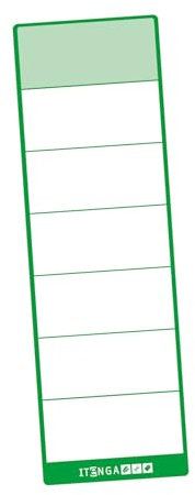 itenga 100x Ordneretiketten Ordnerrückenschild für breite und schmale Ordner I Aufkleber für Ordnerrücken selbstklebend aus Haftpapier (grün, für breite Ordner 6x19cm)