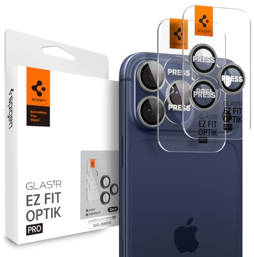 Spigen Glas.tR EZ Fit Optik Pro Tempered Glass Camera Lens Protector for iPhone 17 Pro Max / 17 Pro, Gray - 2 Pack
