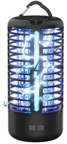 Anysun Lampada Antizanzare Elettrica 3000V con Luce LED, Zanzariera Impermeabile IPX4, Uccide Zanzare e Insetti Volanti, Ideale per Casa, Giardino, Patio, Cortile e Campeggio (Nero)