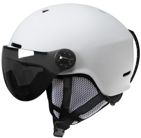 DAGLLGEW Casco de esquí con Gafas, Casco de Snowboard a Prueba de Impactos con Orejeras Desmontables para Hombre y Mujer, Ideal para esquí y Snowboard, Deportes al Aire Libre, Color Blanco.