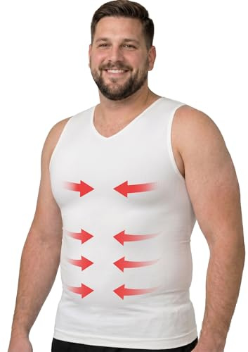 ARMSTRONG AMERICA Mens Compression Shirt Slimming Shapewear | V Neck Gynecomastia Compression Shirts for Men | Body Shaper Undershirt Tank Top