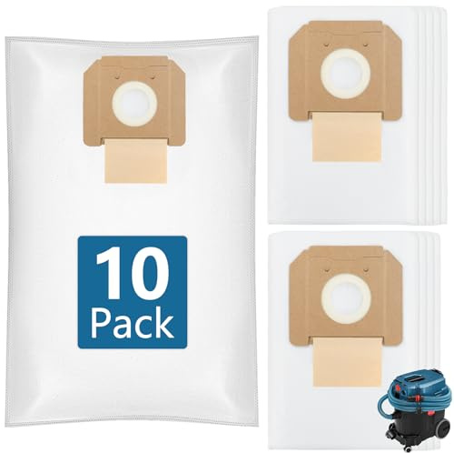 Lot de 10 Sacs à Poussière pour Bosch GAS 35 L AFC/L SFC+/M AFC | Sac-Filtrepour Bosch GAS 35 Professional,pour l'Aspiration SècheTissu épais, Résistant aux Déchirures, Facile à remplacer