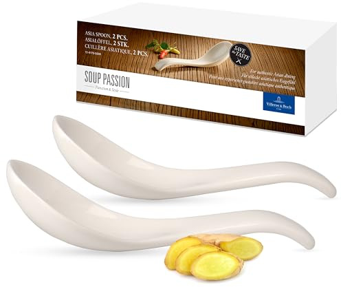 Villeroy & Boch Premium Porzellan Asia Löffel-Set 2-tlg - Mikrowellengeeignet und Spülmaschinenfest - Ideal für Asia-Suppen - 14,5 cm