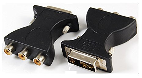 Adaptador DVI-A (12+5) Macho a 3 RCA Hembra, Señal Digital