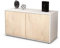 Stil.Zeit TV Schrank Lowboard Ada, Korpus Weiss matt, Front Holz Design Zeder (92x49x35cm), Push to Open Technik