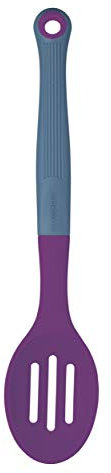 Colourworks Slotted Spoon, Silicone, Plum, 27 cm