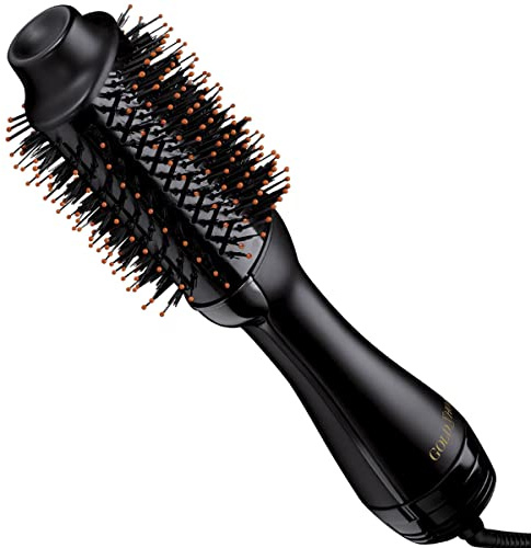 Gold N Hot Professional One-Step Hair Dryer & Volumizer Hot Air Brush, Black