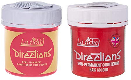 La Riche Directions Semi-permanente Haarfarbe, 2 Stück, Pfirsich und Pastellrosa