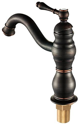 Retro Bathroom European-Style Black Antique Brass Undercounter Basin Hot and Cold Water Faucet Single-Hole Washbasin Basin Faucet