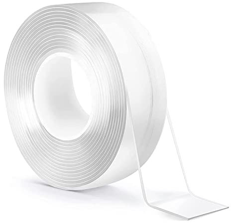BNCHI 2CM*1MM*1M Nano Double Sided Tape Heavy Duty, Removable Transparent Strong Sticky Adhesive Mounting Tape for Carpet, Photos, Wall