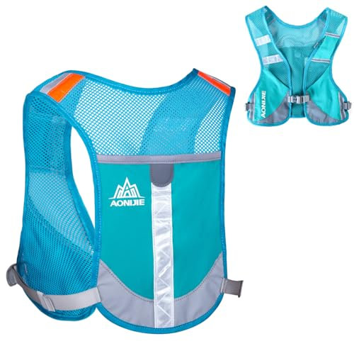 Azarxis Reflektierender Trinkrucksack, Trinkweste , Leicht und Atmungsaktiv, Marathon Running Rucksack für Marathon Laufen Radfahren (Blau)