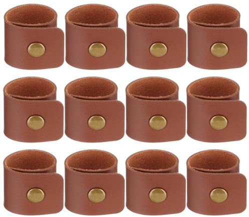 PATIKIL Ring per Tovaglioli 12pz Ring per Tovaglioli in Pelle Rustica per Decorazioni Tavola Feste Ringraziamento Matrimoni in Stile Rustico Feste Autunnali Classici Marrone