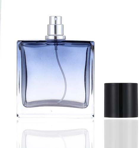Enslz Refillable Cosmetic Spray Perfume Bottle, Empty Glass Fine Mist Atomizer Essential Oil Container for Travel 100ml /3.4oz (100ml)