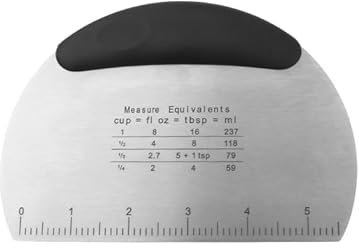 kafouka Edelstahl Teigschneider Küchengeräte Teigschaberkarte Mit Messskala Teigschaber Teigschaberkarte Pizza Brotschneiden Küchenutensilien Spatelset für Kuchen Torte Pizza Cake Dough Plätzchen