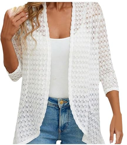Gilet Mariage Femme de Mariage Chic et Elegant Cardigan Blanche Ete Gilet Cérémonie Grande Taille Veste Dentelle Leger Bolero