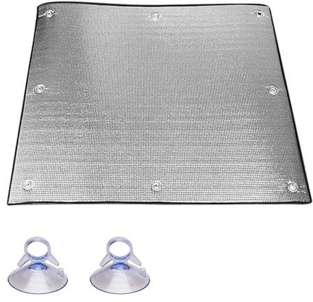 LJDJRHXH Película Reflectante de Calor para Ventanas, lámina Aislante de Aluminio con ventosas, 30 40 50 60 70 80 90 100 110 120 130 cm A, Barrera de radiación térmica, protección Solar(60x60cm)