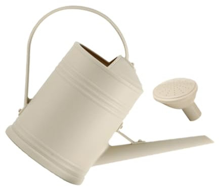 Mikikit Regadera de Jardín Mango Ergonómico Jarra de Riego para Plantas y Flores para Jardinería Interior y Exterior Color Beige