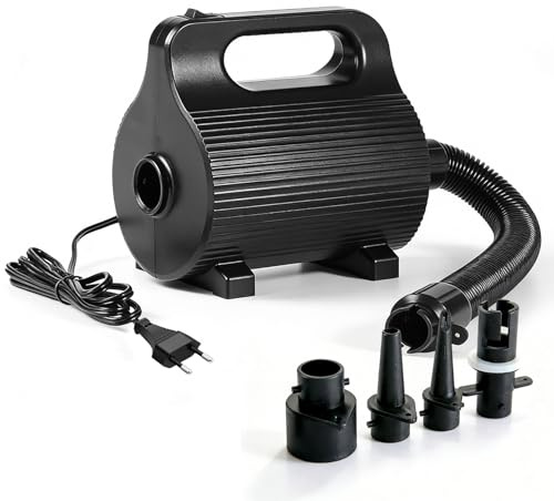 Bomba de aire eléctrica para colchón de aire, 400 W-600 W, bomba de aire eléctrica con 4 boquillas, bomba portátil para colchones de aire, piscinas y flotadores