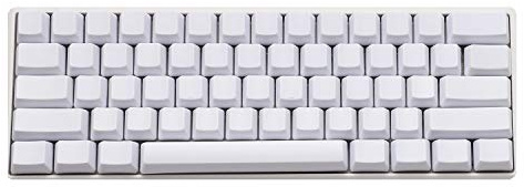 YMDK Blank Thick PBT OEM Profile 61 ANSI Keycaps for MX Switches Mechanical Keyboard (White)(Only Keycap)