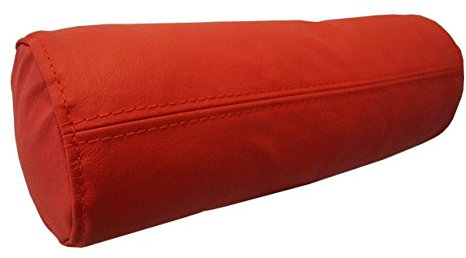 Quattro Meble Rot Echt Leder Nackenrolle Nackenkissen Lederkissen Sofa Dekokissen Rindsleder Kissen Kopfstützen Kopfkissen Durchmesser 15cm (60cm x D-15cm)