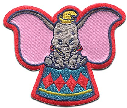Disney Dumbo Elefant Tier - Aufnäher, Bügelbild, Aufbügler, Applikationen, Patches, Flicken, zum aufbügeln, Größe: 6,9 x 5,7 cm