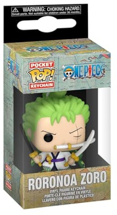 Funko Pop! Keychain: One Piece - Roronoa Zoro- Mini Figura in Vinile da Collezione Novità Portachiavi - Riempitivi per Calze - Idea Regalo - Merchandising Ufficiale - Anime Fans - Minifigure