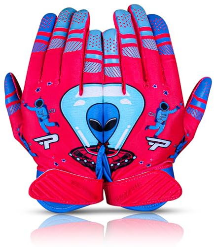 PLAYEUR Premium Football Gloves for Kids Youth & Adults-Premium Sticky Receiver with Adaptive Fit Technology-Ultra-Grip Performance