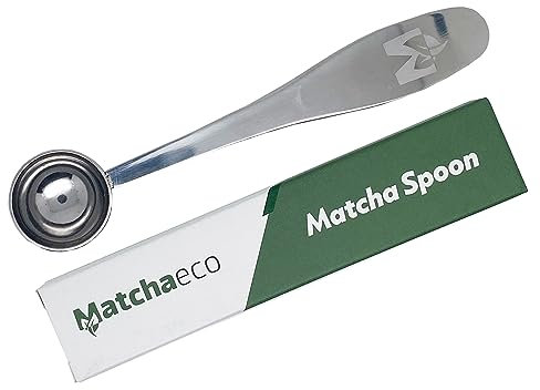 Matchaeco Cucchiaino da tè Matcha da 1 g, posate in polvere per tè verde Matcha, in acciaio inox