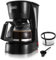 Gevi 3 Tassen Filter Kaffeemaschine, abnehmbare Filter für frischen Kaffee, Anti-Tropf-Funktion, kompakte Bauweise, Auto-Off, 600 Watt, schwarz