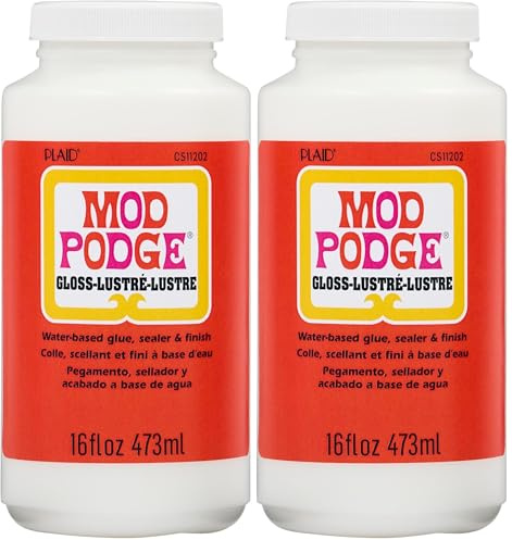 Mod Podge CS11202 Gloss Waterbase Sealer, Glue and Finish,16 oz (Pack of 2)